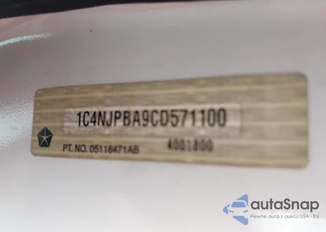 2012 Jeep Patriot Sport from USA, damaged, VIN 1C4NJPBA9CD571100